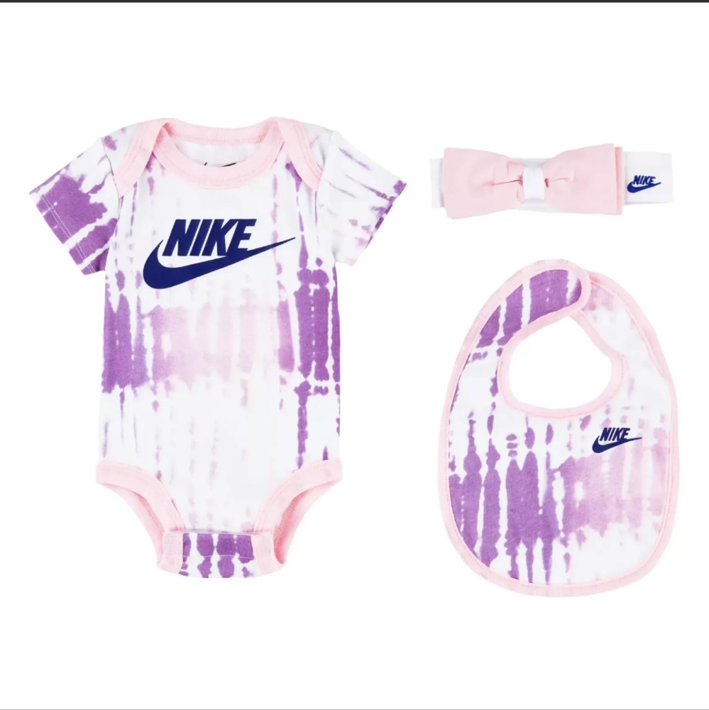 3 Piece Nike Baby Girls Outfit / Gift Set, Tie Dye